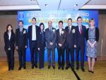 (由左至右)Ms. Junko Aya, 外交部謝武樵司長, Mr. Askar Namazbayev, 外交部史亞平次長, 歐銀總裁Sir Suma Chakrabarti, 交通部陳純敬政務次長, 貿協葉明水副秘書長, Dr. Christoph Denk, Ms. Jane Kieran
